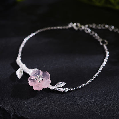 Pulsera Flor de Cristal con piedra de cristal