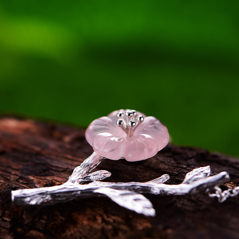 Collana con fiori in cristallo stile verticale