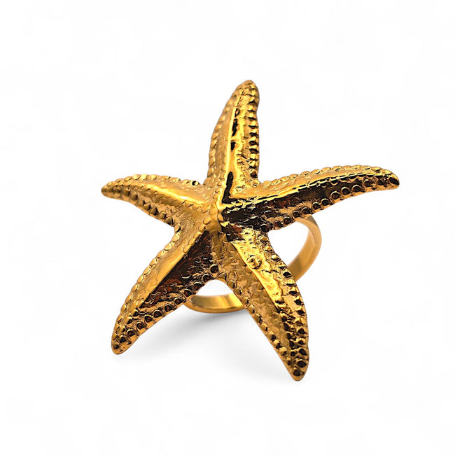 Anillo Estrella de Mar Dorada