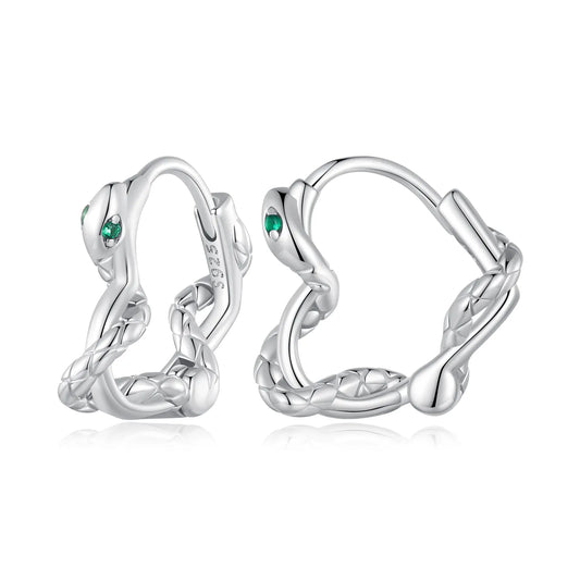 Boucles d'oreilles coeur serpent