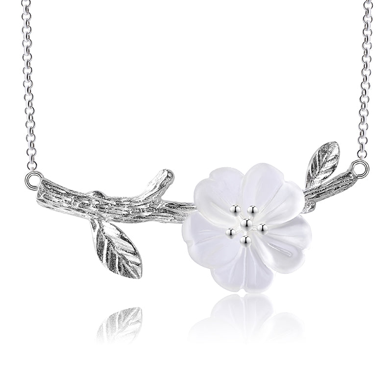 Horizontal Style Crystal Flower Necklace