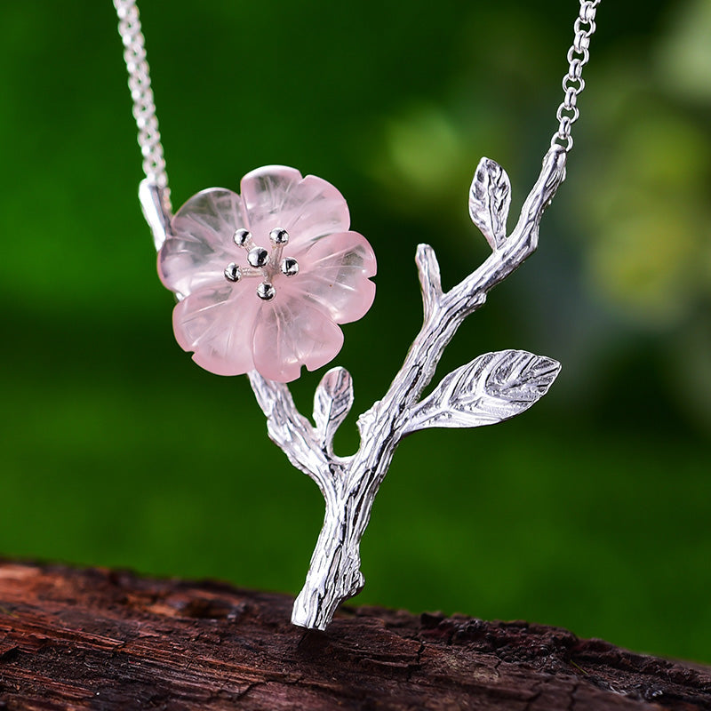 Collana con fiori in cristallo stile verticale