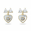Pendientes Corazones de Cristal con baño de oro 18k