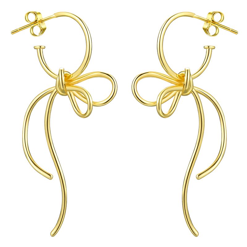 Pendientes Con Diseño De Nudo de plata de ley 925 pura y oro 18k, Calidad Española, 100% Hecho a Mano para mujeres