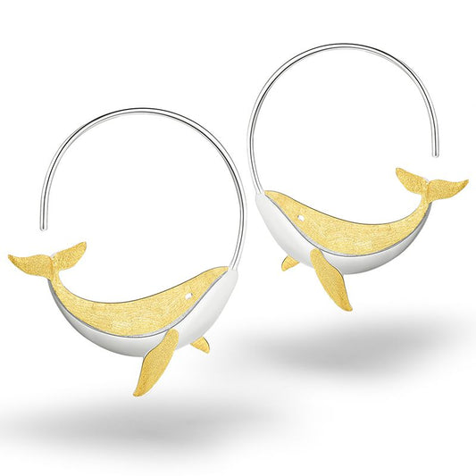 Whale Hoop Earrings