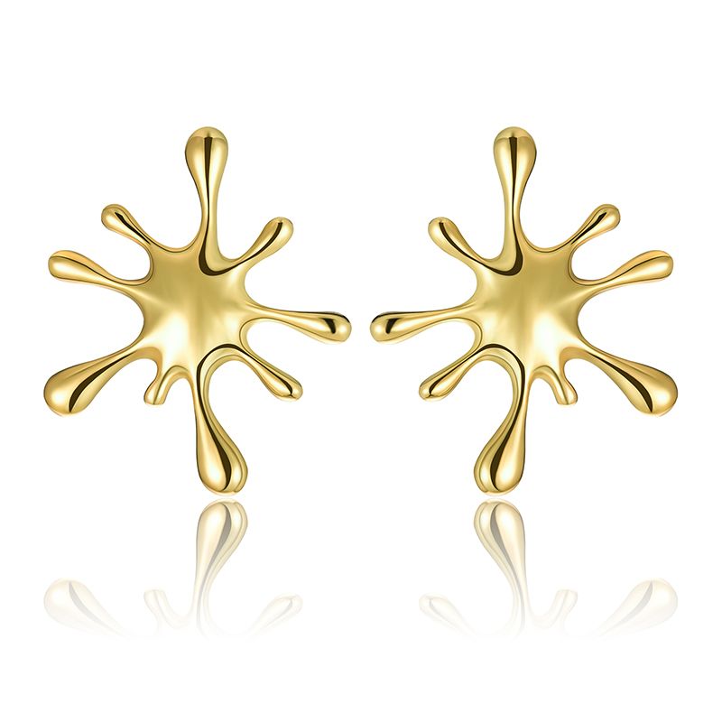 pendientes de salpicaduras de plata de ley 925 pura y oro 18k, Calidad Española, 100% Hecho a Mano para mujeres