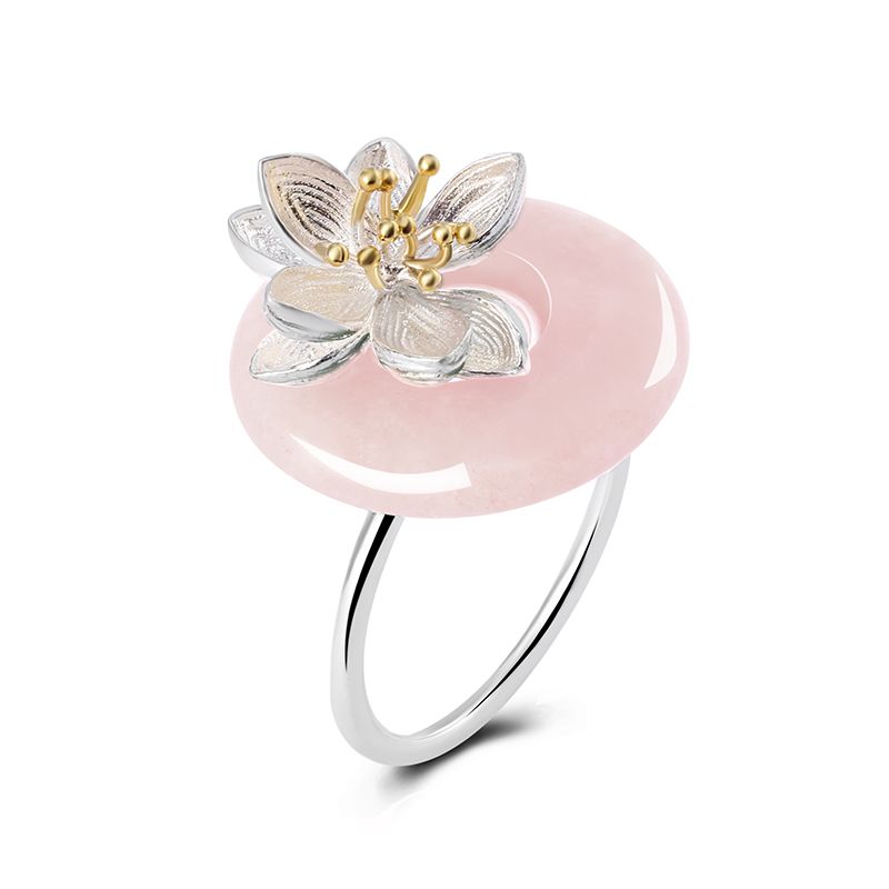 Anello Lotus Whispers con pietra avventurina