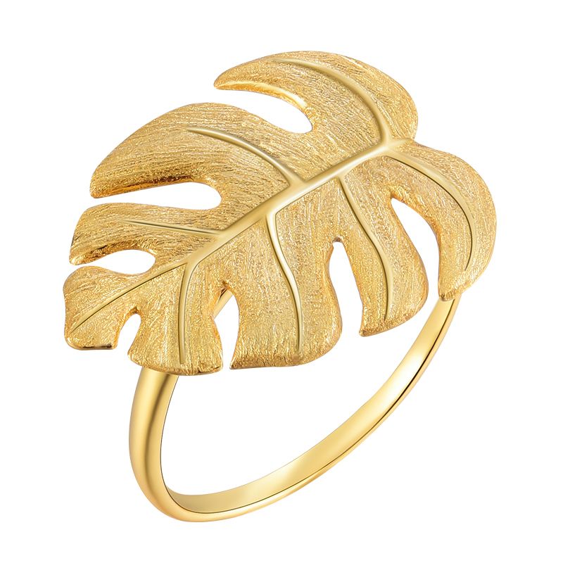 Anillo Hoja De Otoño de plata de ley 925 pura y oro 18k, Calidad Española, 100% Hecho a Mano para mujeres