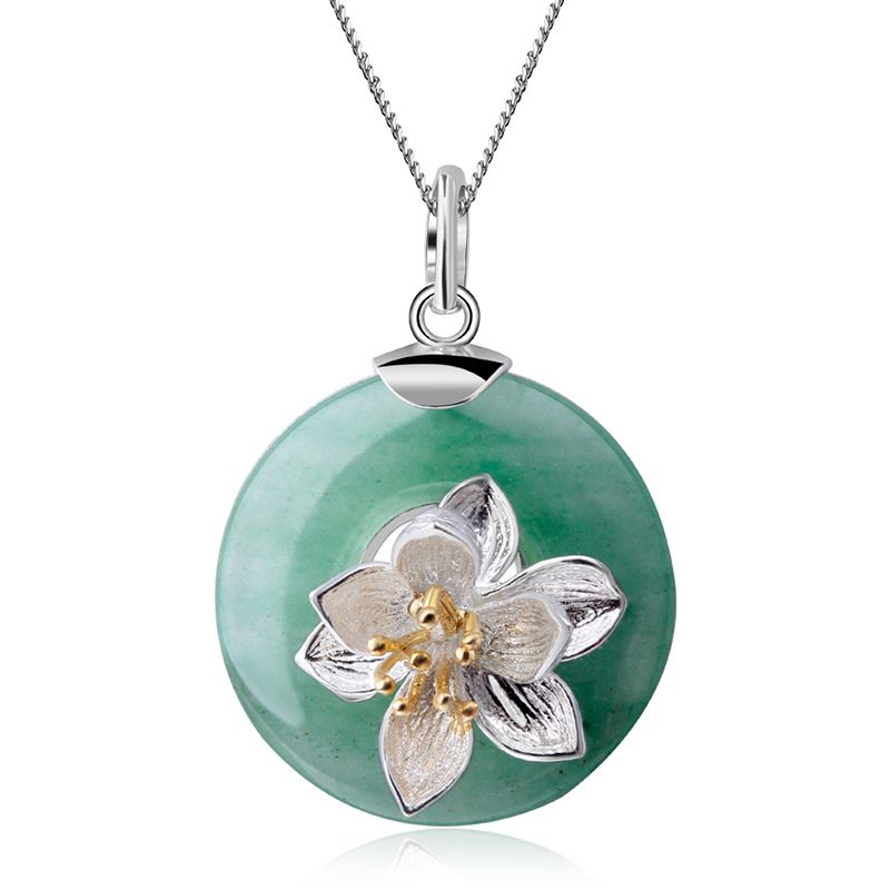 Collana Lotus Whispers con pietra avventurina