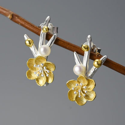 pendientes flor de ciruelo