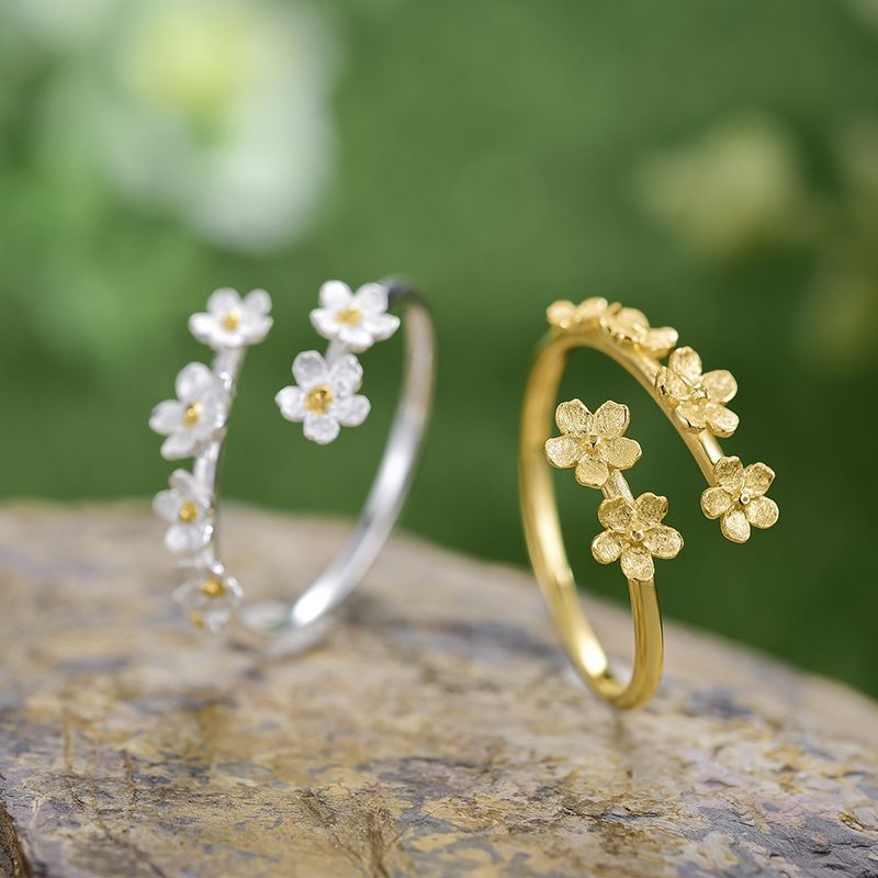 anillo flores no me olvides