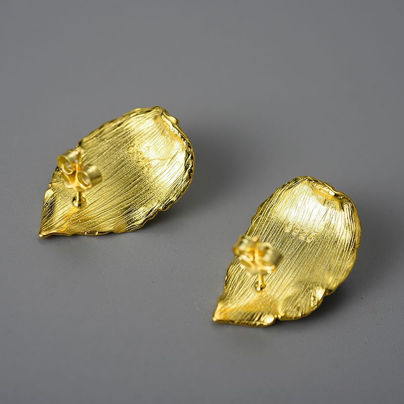 pendientes la hoja de perla con perla blanca, de plata de ley 925 pura y oro 18k, Calidad Española, 100% Hecho a Mano para mujeres