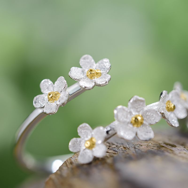 anillo flores no me olvides