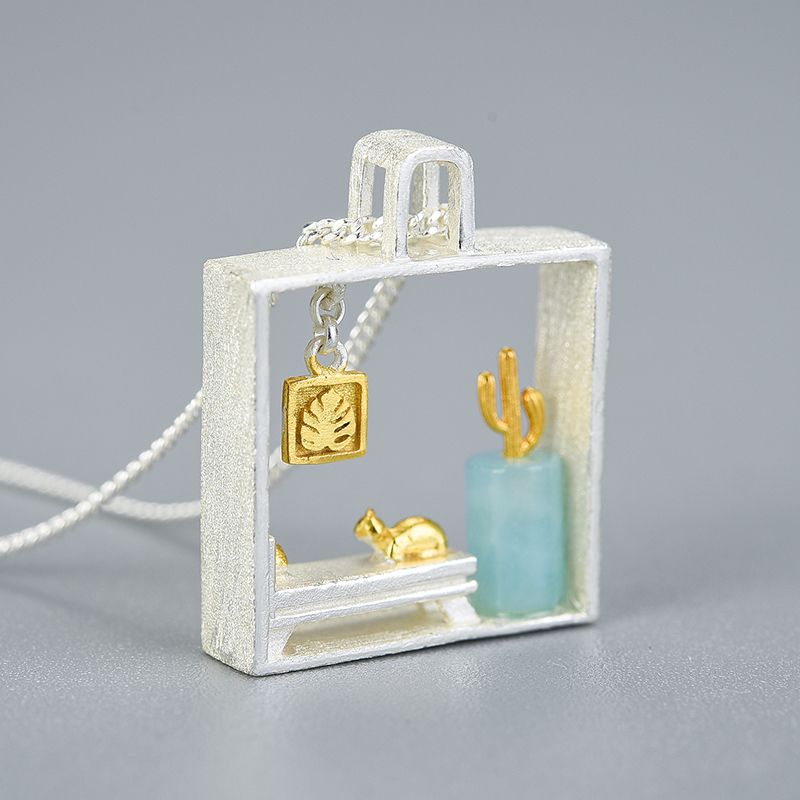 Home Sweet Home necklace in 925 silver and 18k gold for women