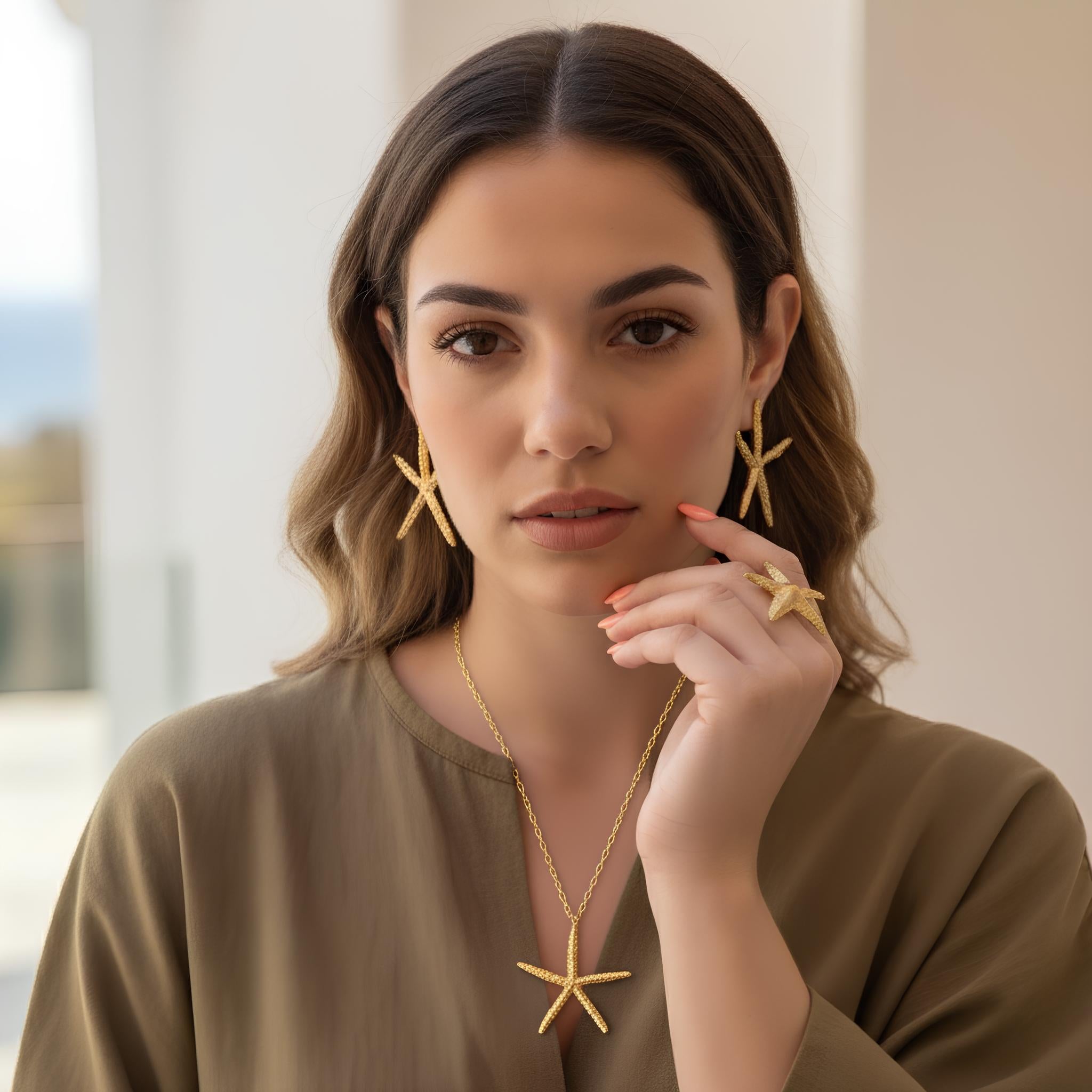 Pendientes Estrella de Mar Dorada