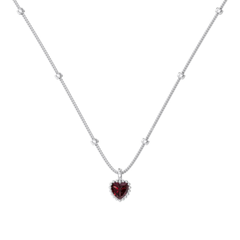 Collar Amor con piedra de zirconia roja