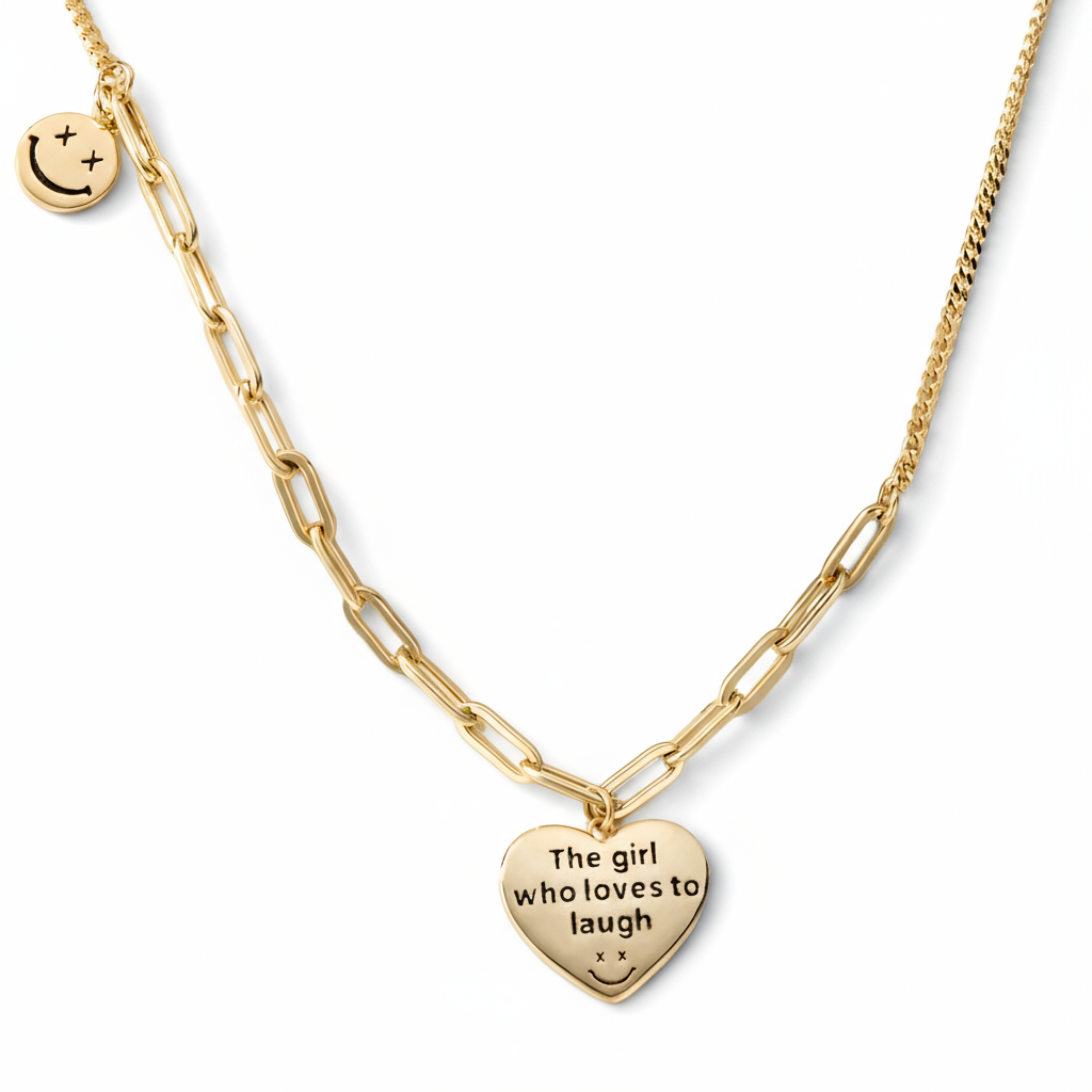 Collar corazón sonriente