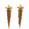 Pendientes de Estrella de Mar con Flecos Dorados