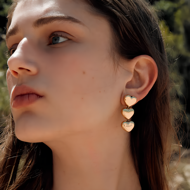 Pendientes Doble Elegancia de Corazón