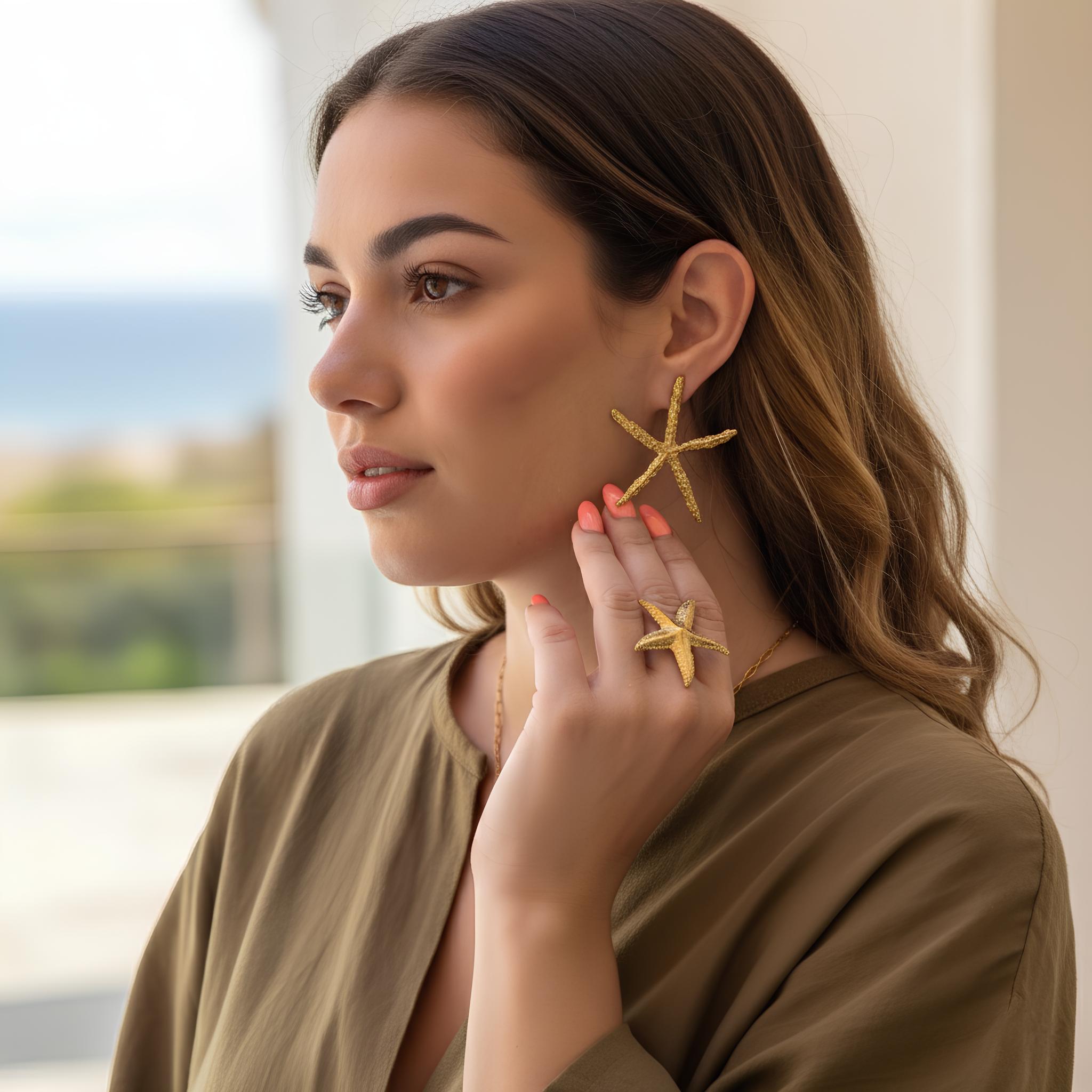 Pendientes Estrella de Mar Dorada