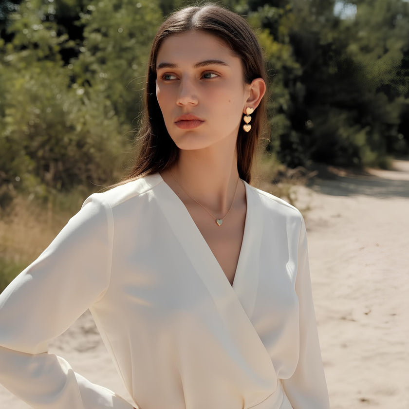 Pendientes Doble Elegancia de Corazón