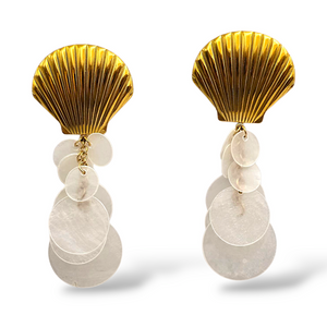 Pendientes Nácar y Concha en acero 316L