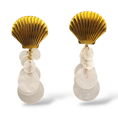 Pendientes Nácar y Concha en acero 316L