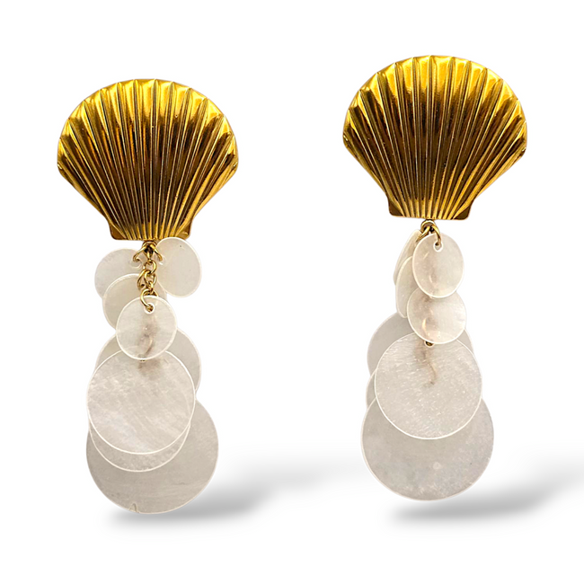 Pendientes Nácar y Concha en acero 316L