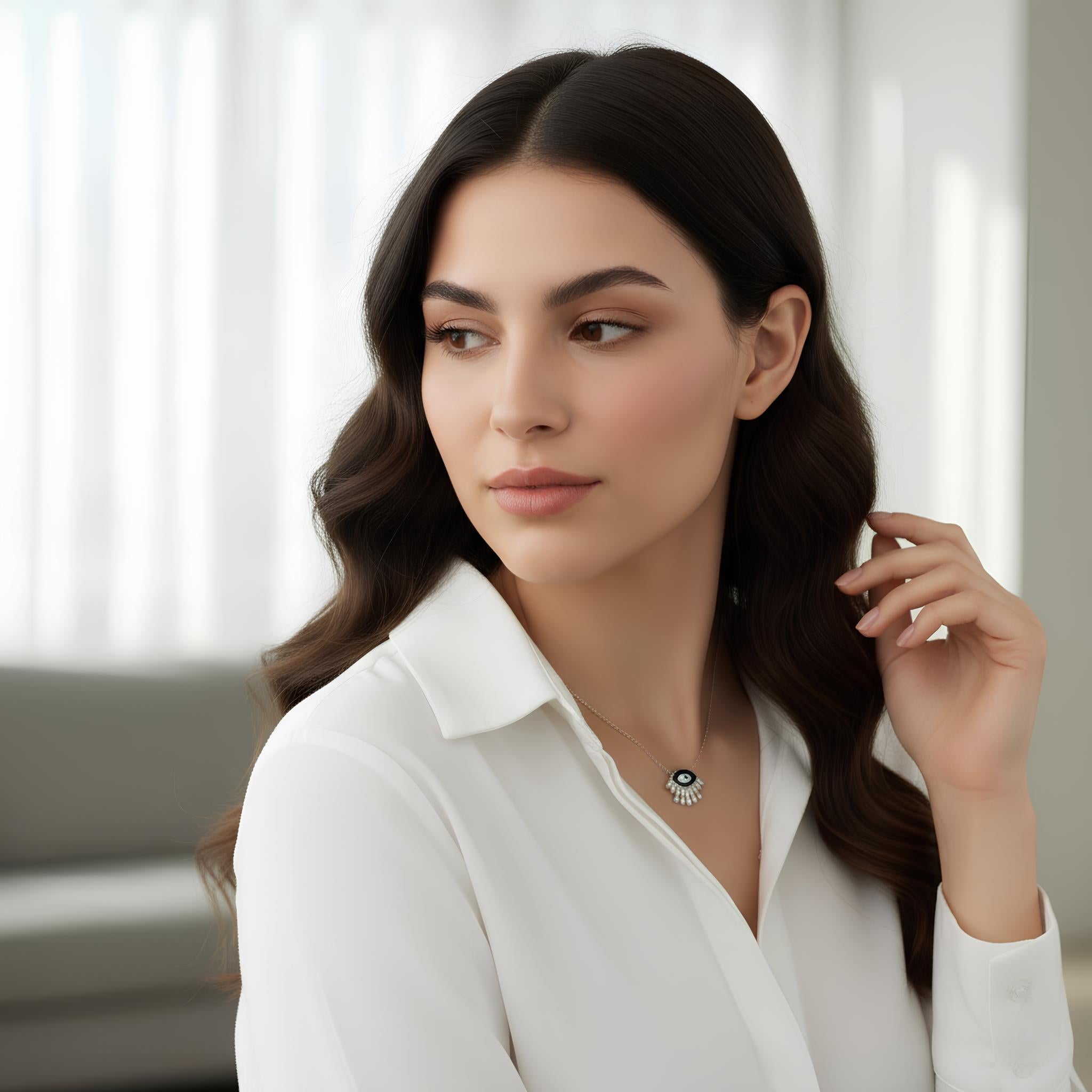 Collar Ojo Con Piedra De Ónix