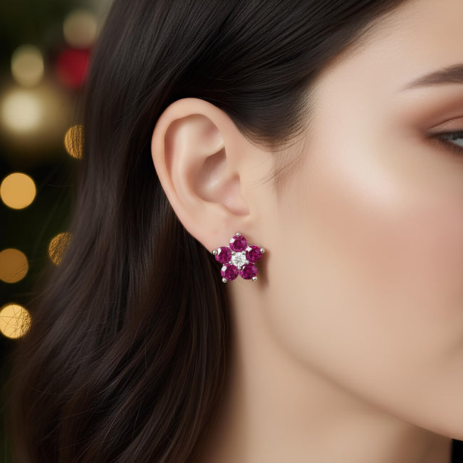 Pendientes Flor de Rubí