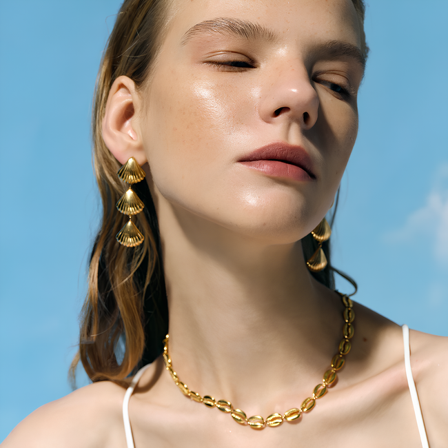 Pendientes Carcasa Acanalada