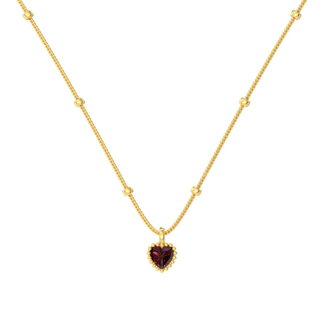 Collar Amor con piedra de zirconia roja