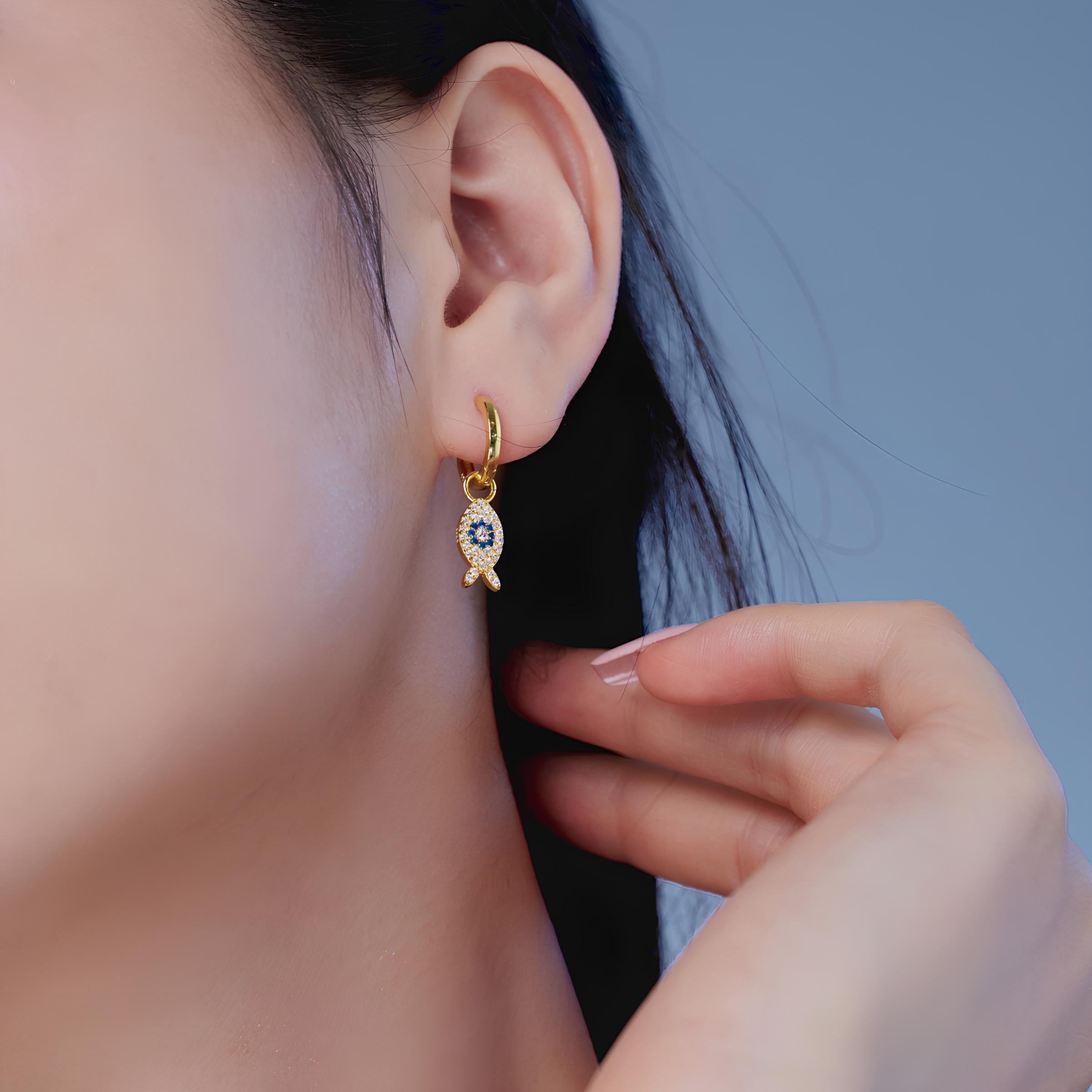 Pendientes Pez Brillante