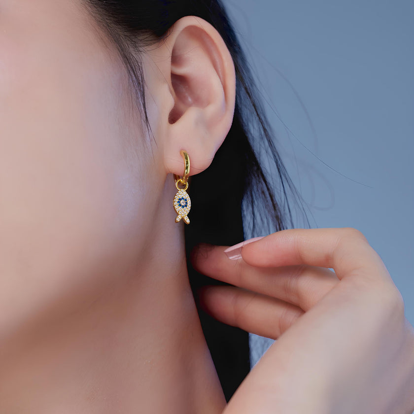 Pendientes Pez Brillante